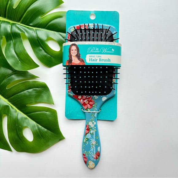 The Pioneer Woman Vintage Floral Hair Brush & Bath Pouf NEW - Picture 5 of 7